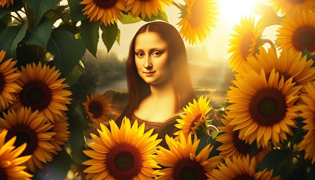 Sunflowers and Mona Lisa