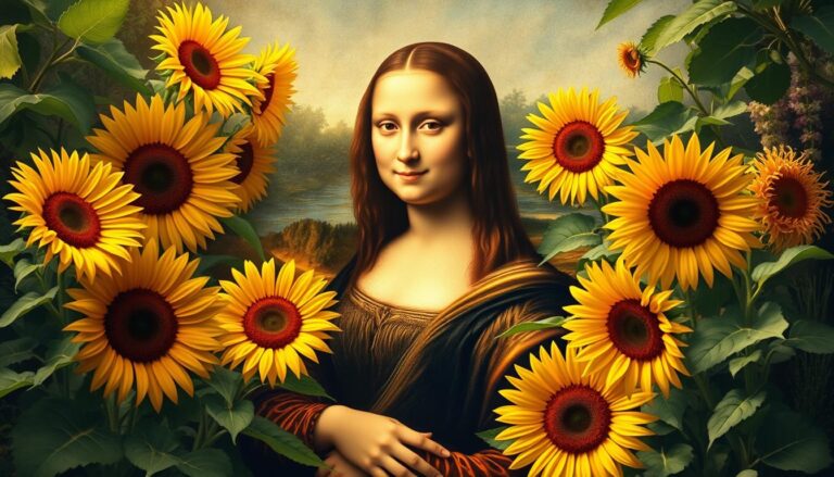 the sun flower make mona lisa smile